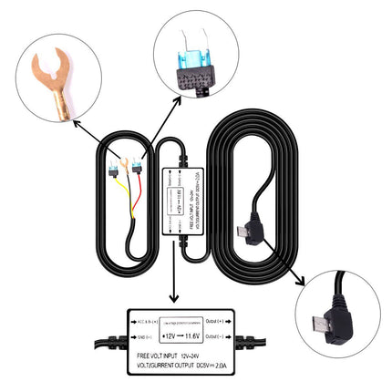 AZDome BN03 Continue voeding Micro USB 3-draads