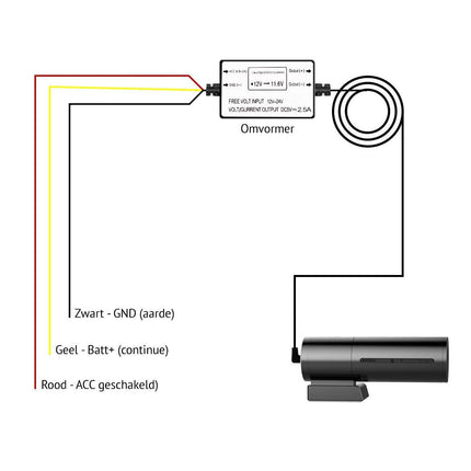 AZDome BN03 Continue voeding Micro USB 3-draads