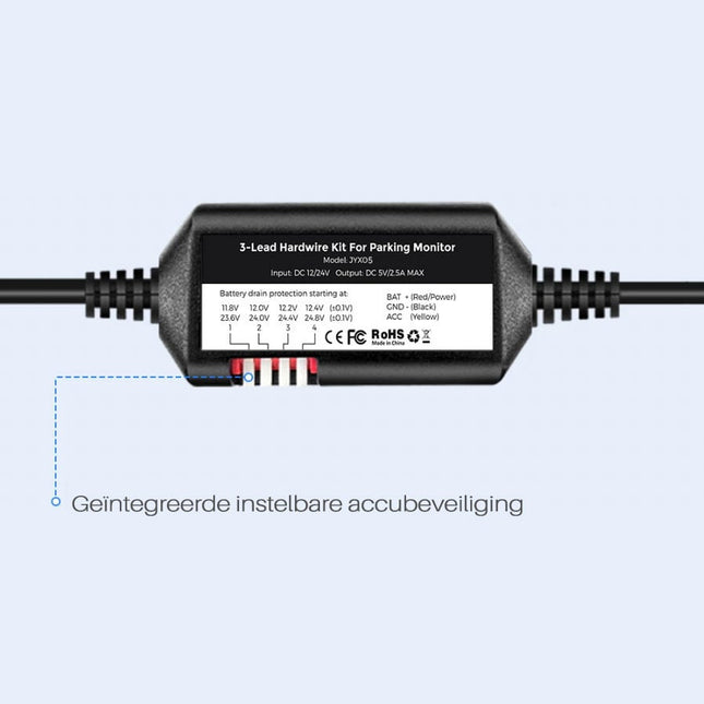 Nanocam NH03 permanente voeding USB-C 3-draads